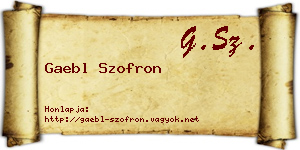 Gaebl Szofron névjegykártya